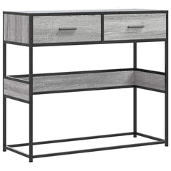 vidaXL Console Table Grey Sonoma 90x35x80 cm Engineered Wood 2