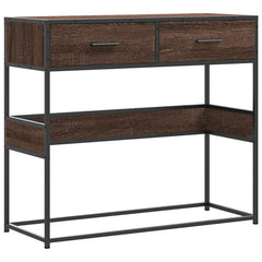 vidaXL Console Table Brown Oak 90x35x80 cm Engineered Wood 2