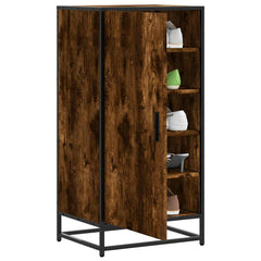 vidaXL Shoe Rack Smoked Oak 48x38x97.5 cm Engineered Wood 1