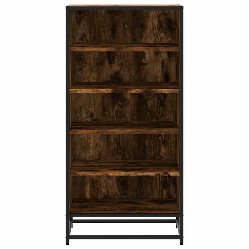 vidaXL Shoe Rack Smoked Oak 48x38x97.5 cm Engineered Wood 4