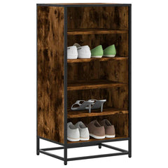 vidaXL Shoe Rack Smoked Oak 48x38x97.5 cm Engineered Wood 1