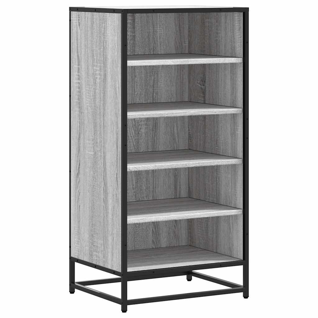 vidaXL Shoe Rack Grey Sonoma 48x38x97.5 cm Engineered Wood 2