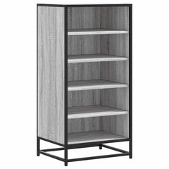 vidaXL Shoe Rack Grey Sonoma 48x38x97.5 cm Engineered Wood 2