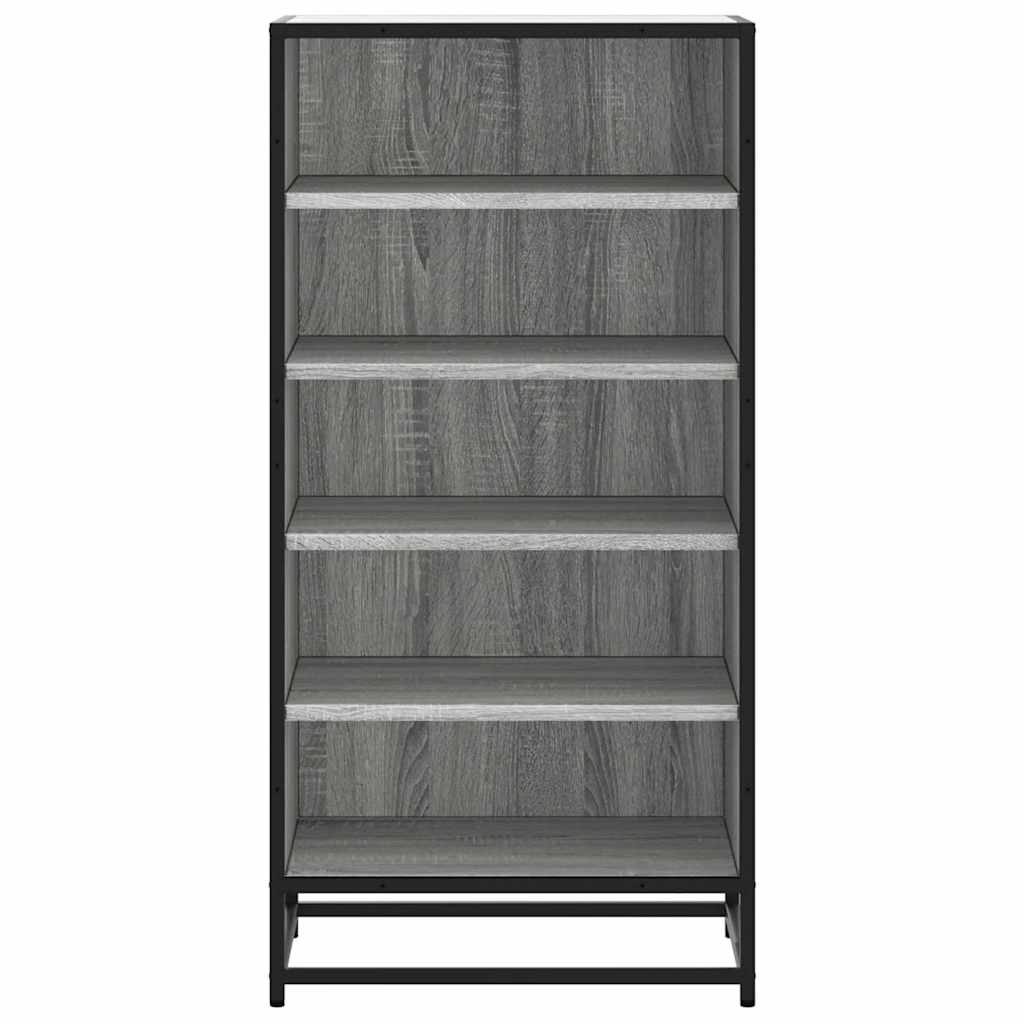 vidaXL Shoe Rack Grey Sonoma 48x38x97.5 cm Engineered Wood 4