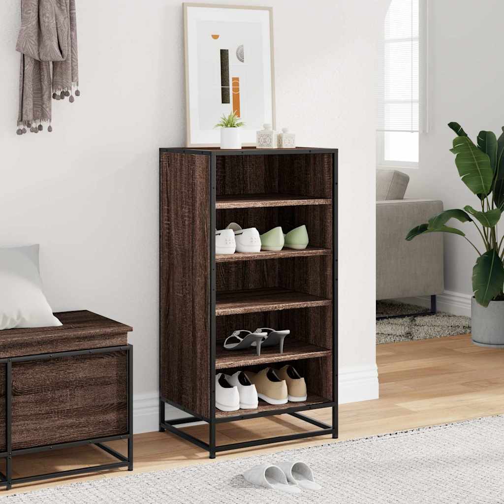 vidaXL Shoe Rack Brown Oak 48x38x97.5 cm Engineered Wood 3
