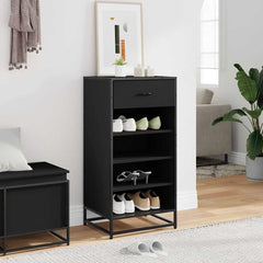 vidaXL Shoe Rack Black 48x38x97.5 cm Engineered Wood 3