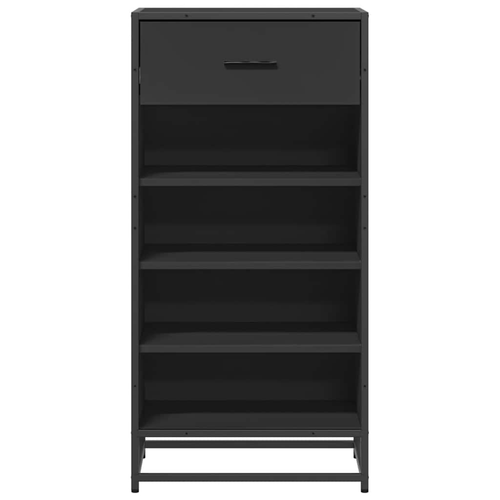 vidaXL Shoe Rack Black 48x38x97.5 cm Engineered Wood 4