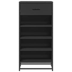 vidaXL Shoe Rack Black 48x38x97.5 cm Engineered Wood 4