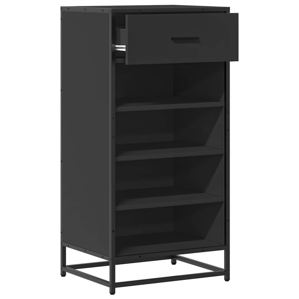 vidaXL Shoe Rack Black 48x38x97.5 cm Engineered Wood 5