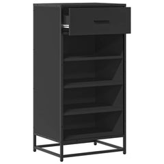 vidaXL Shoe Rack Black 48x38x97.5 cm Engineered Wood 5