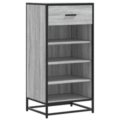 vidaXL Shoe Rack Grey Sonoma 48x38x97.5 cm Engineered Wood 2