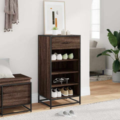 vidaXL Shoe Rack Brown Oak 48x38x97.5 cm Engineered Wood 3