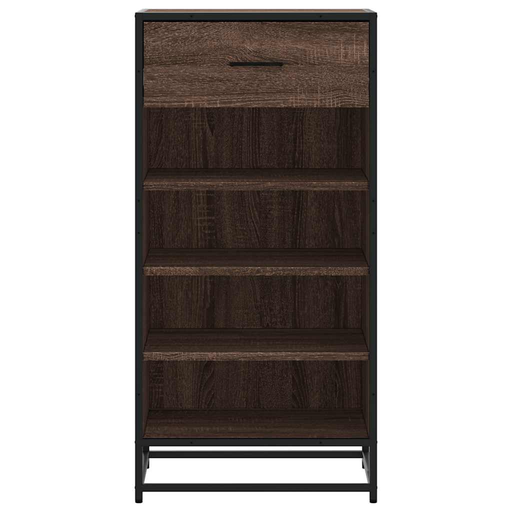 vidaXL Shoe Rack Brown Oak 48x38x97.5 cm Engineered Wood 4