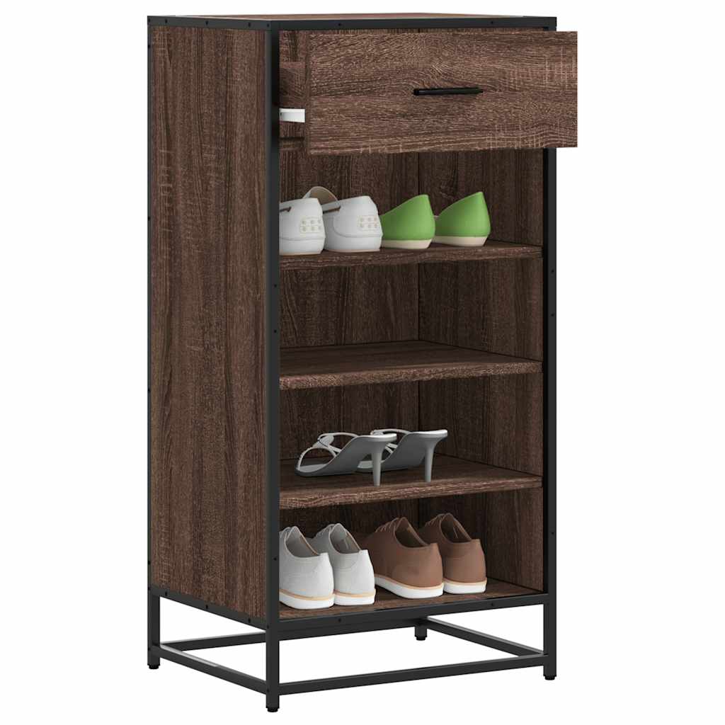 vidaXL Shoe Rack Brown Oak 48x38x97.5 cm Engineered Wood 1