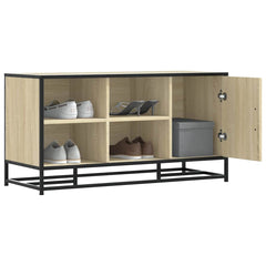 vidaXL Shoe Bench Sonoma Oak 100x40x53.5 cm Engineered Wood and Metal 1
