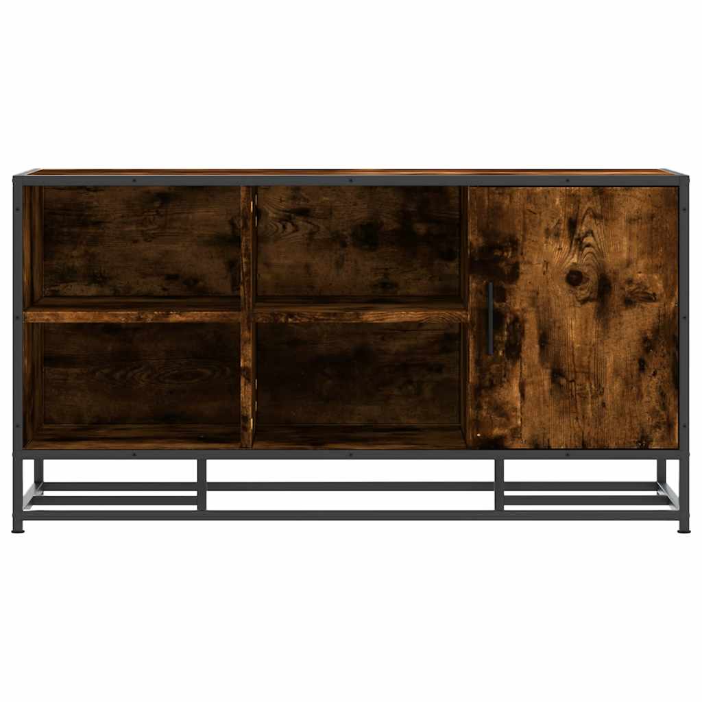 vidaXL Shoe Bench Smoked Oak 100x40x53.5 cm Engineered Wood and Metal 4