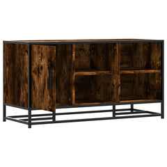 vidaXL Shoe Bench Smoked Oak 100x40x53.5 cm Engineered Wood and Metal 6