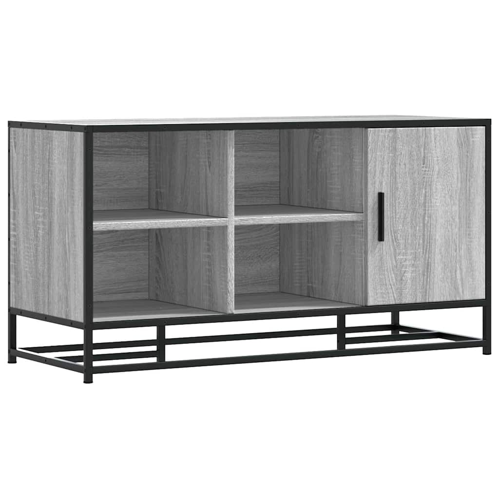 vidaXL Shoe Bench Grey Sonoma 100x40x53.5 cm Engineered Wood and Metal 2