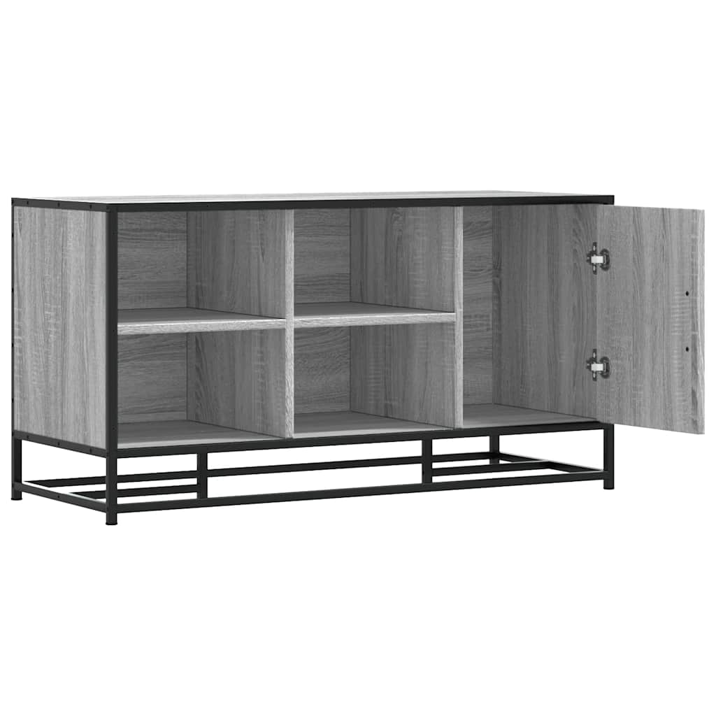 vidaXL Shoe Bench Grey Sonoma 100x40x53.5 cm Engineered Wood and Metal 5