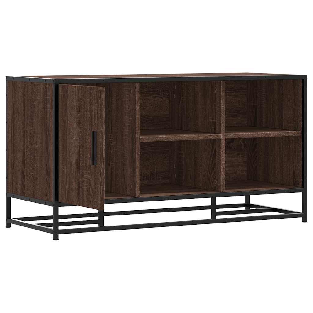vidaXL Shoe Bench Brown Oak 100x40x53.5 cm Engineered Wood and Metal 6