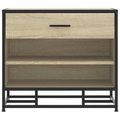vidaXL Shoe Bench Sonoma Oak 60x40x53.5 cm Engineered Wood and Metal 4