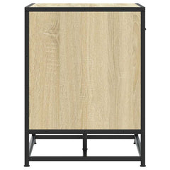 vidaXL Shoe Bench Sonoma Oak 60x40x53.5 cm Engineered Wood and Metal 5