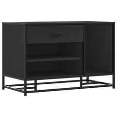 vidaXL Shoe Bench Black 80x40x53.5 cm Engineered Wood and Metal 2