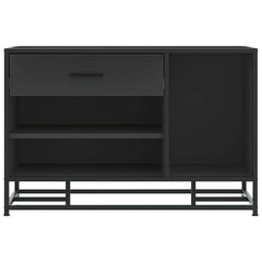 vidaXL Shoe Bench Black 80x40x53.5 cm Engineered Wood and Metal 4