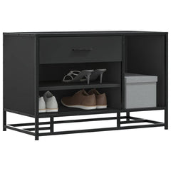 vidaXL Shoe Bench Black 80x40x53.5 cm Engineered Wood and Metal 1