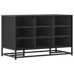 vidaXL Shoe Bench Black 84x40x53.5 cm Engineered Wood and Metal 2