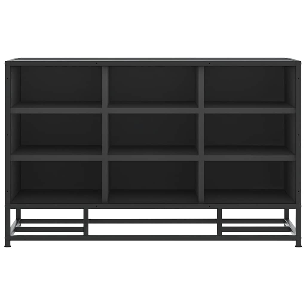 vidaXL Shoe Bench Black 84x40x53.5 cm Engineered Wood and Metal 4