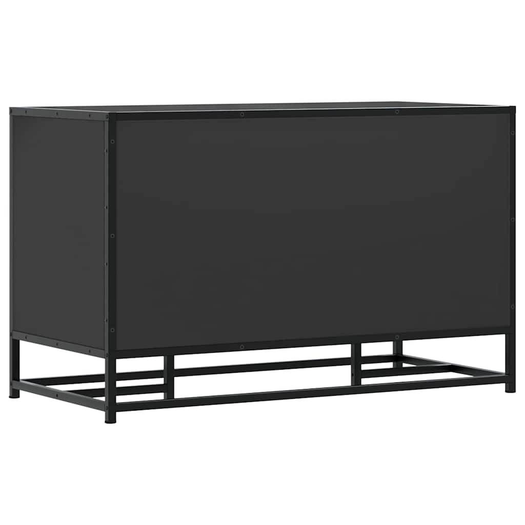 vidaXL Shoe Bench Black 84x40x53.5 cm Engineered Wood and Metal 6