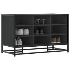 vidaXL Shoe Bench Black 84x40x53.5 cm Engineered Wood and Metal 1