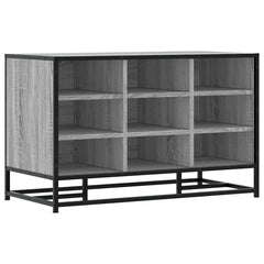 vidaXL Shoe Bench Grey Sonoma 84x40x53.5 cm Engineered Wood and Metal 2