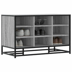 vidaXL Shoe Bench Grey Sonoma 84x40x53.5 cm Engineered Wood and Metal 1