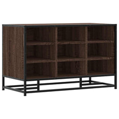 vidaXL Shoe Bench Brown Oak 84x40x53.5 cm Engineered Wood and Metal 2
