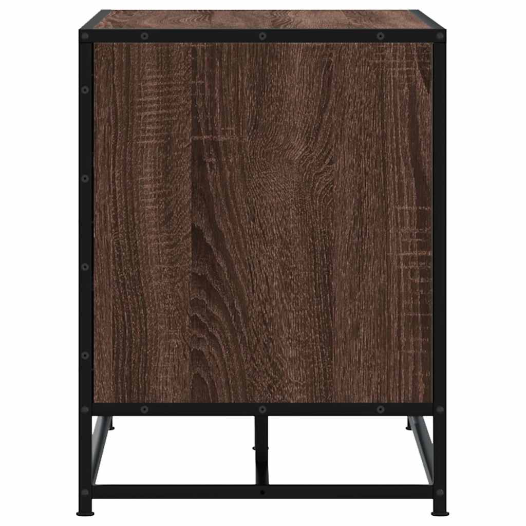 vidaXL Shoe Bench Brown Oak 84x40x53.5 cm Engineered Wood and Metal 5