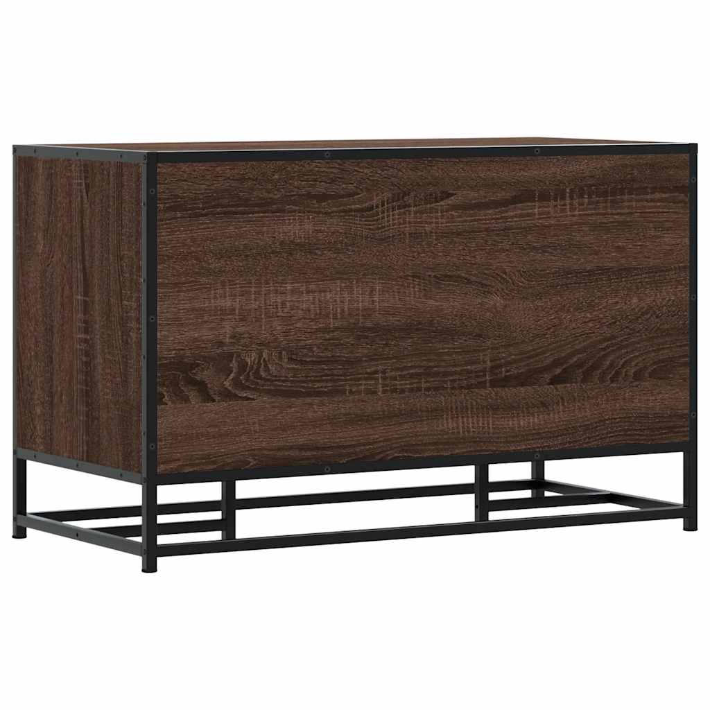 vidaXL Shoe Bench Brown Oak 84x40x53.5 cm Engineered Wood and Metal 6