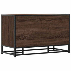vidaXL Shoe Bench Brown Oak 84x40x53.5 cm Engineered Wood and Metal 6