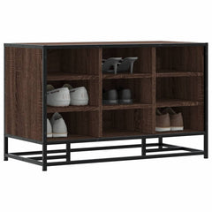 vidaXL Shoe Bench Brown Oak 84x40x53.5 cm Engineered Wood and Metal 1