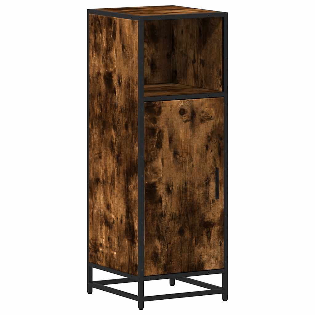 vidaXL Bathroom Cabinet Smoked Oak 35x37.5x100 cm Engineered Wood 2