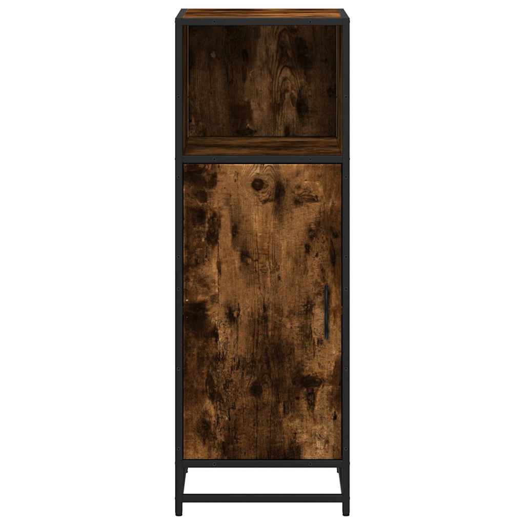 vidaXL Bathroom Cabinet Smoked Oak 35x37.5x100 cm Engineered Wood 5