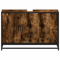 vidaXL Bathroom Sink Cabinet Smoked Oak 90x33x60 cm Engineered Wood 5