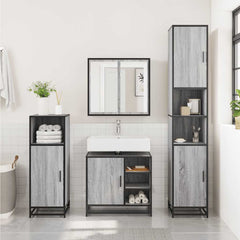 vidaXL Bathroom Sink Cabinet Grey Sonoma 65x33x60 cm Engineered Wood 3
