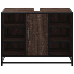 vidaXL Bathroom Sink Cabinet Brown Oak 80x33x60 cm Engineered Wood 5