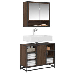 vidaXL Bathroom Sink Cabinet Brown Oak 80x33x60 cm Engineered Wood 1