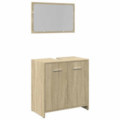 vidaXL 2 Piece Bathroom Furniture Set Sonoma Oak Engineered Wood 2