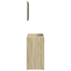 vidaXL 2 Piece Bathroom Furniture Set Sonoma Oak Engineered Wood 6