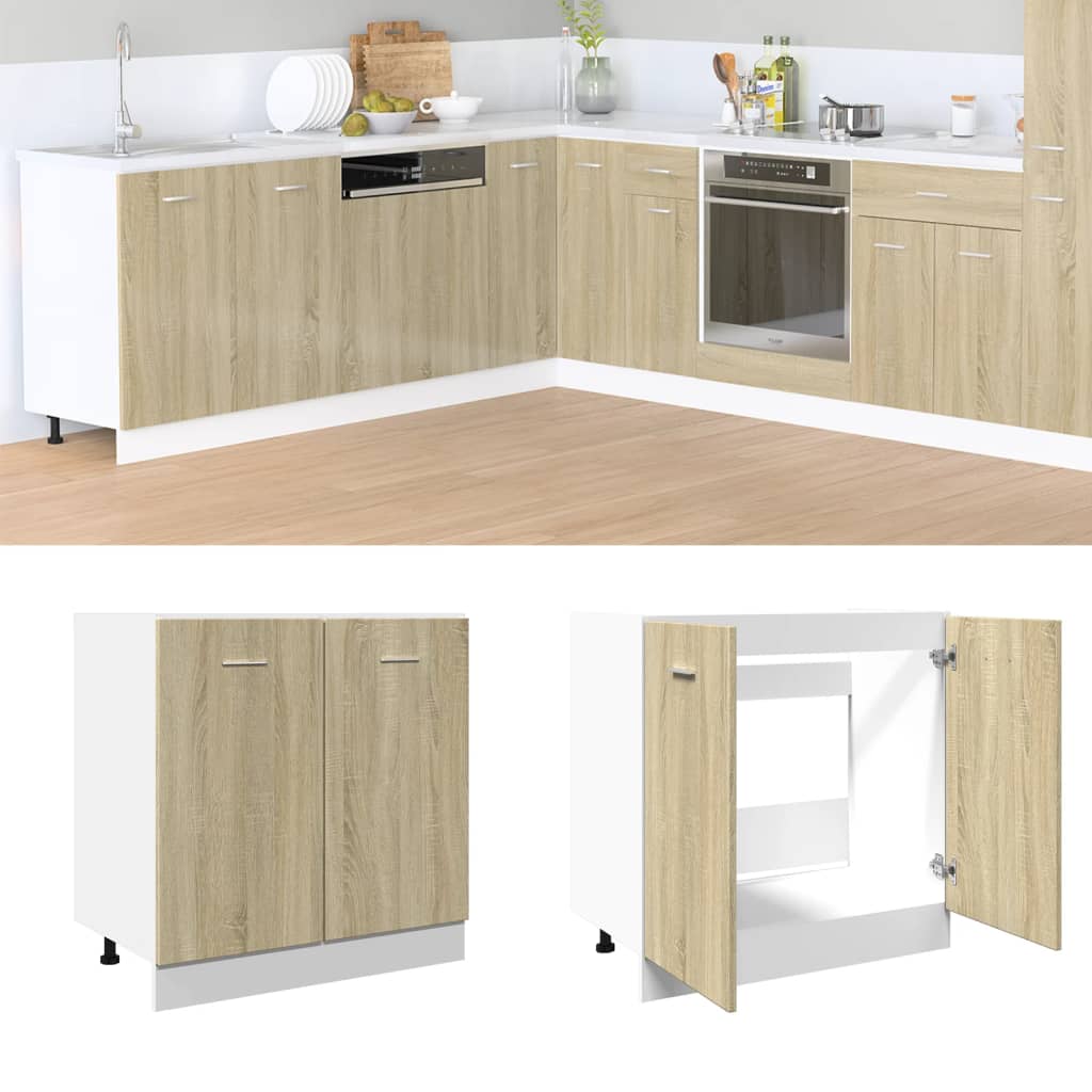 vidaXL Kitchen Base Cabinet "Lyon" Engineered Wood Sonoma Oak