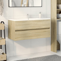 vidaXL Bathroom Sink Cabinet Sonoma Oak 100x38,5x45 cm Engineered Wood 3